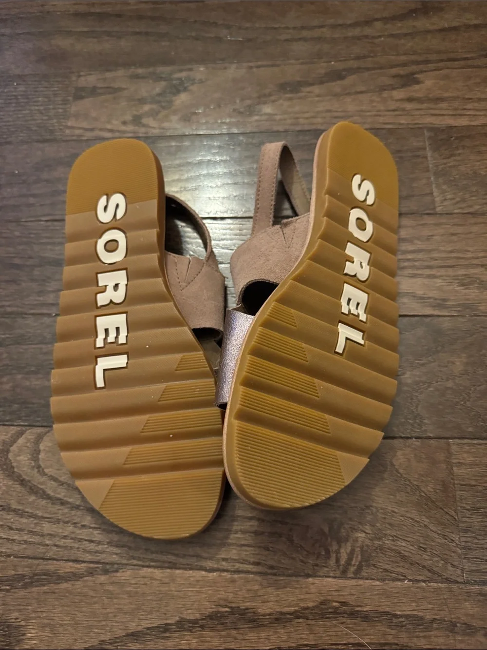 Sorel - Metallic Taupe Slingback Sandals - Picture 3 of 3
